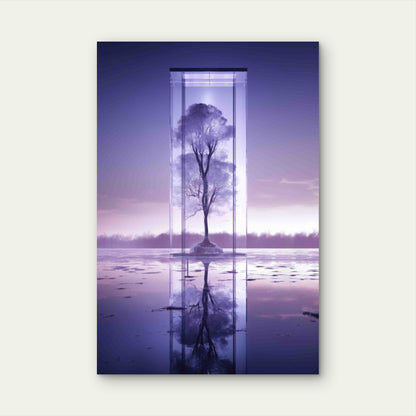 Purple Tones Abstract Landscape 40x60cm Metal Print Ready to Hang
