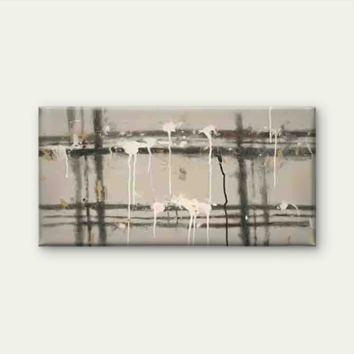 Black White Gray Abstract Grid Wall Art Canvas Office Home Room Framed 120x60cm