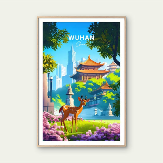 Wuhan China Wuhan Yangtze River, East Lake Travel Poster Print Wall Art