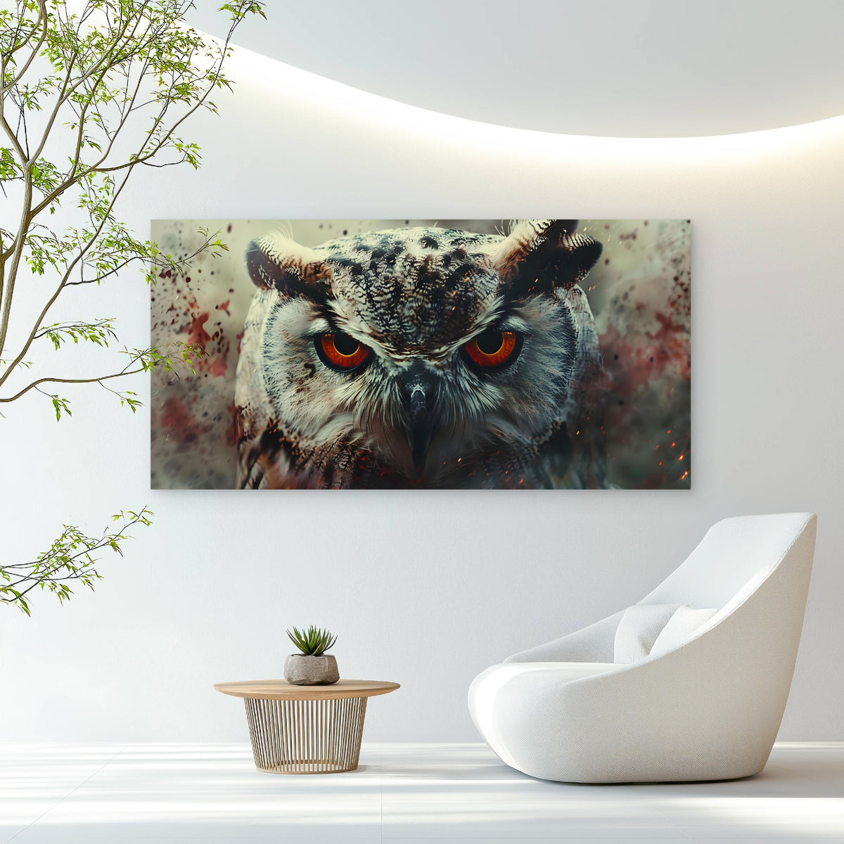 Fierce Orange Eyes Stare Wall Art Canvas Office Home Room Framed 120x60cm
