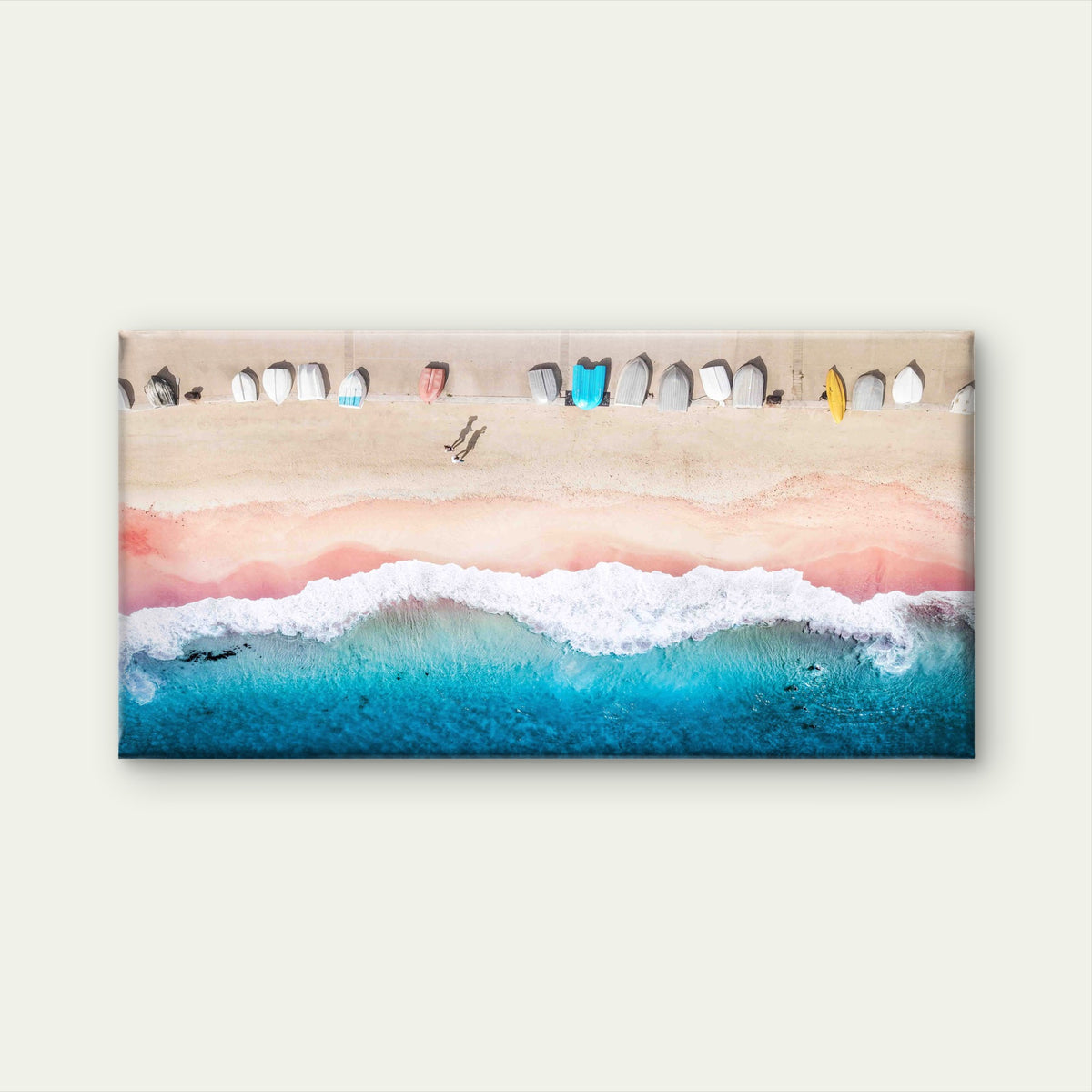 Aerial View of Beach Wall Art Canvas Office Home Room Framed 120x60cm