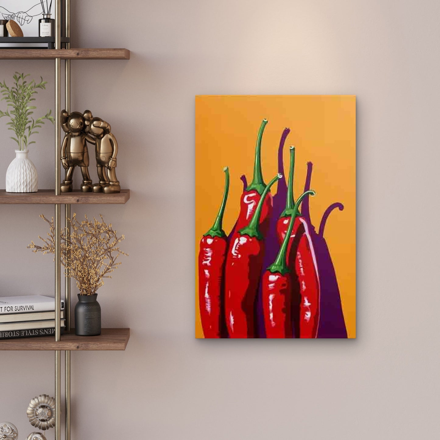 Artistic Red Pepper 60x90cm Metal Print Ready to Hang