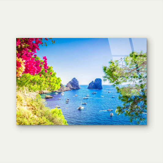 Capri Italy Faraglioni Rocks Ocean Coast Acrylic Glass Printing Wall Art Australian Made Quality