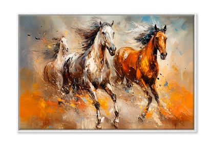 Modern Horse Oil Painting Wall Art Limited Edition High Quality Print Canvas Box Framed White