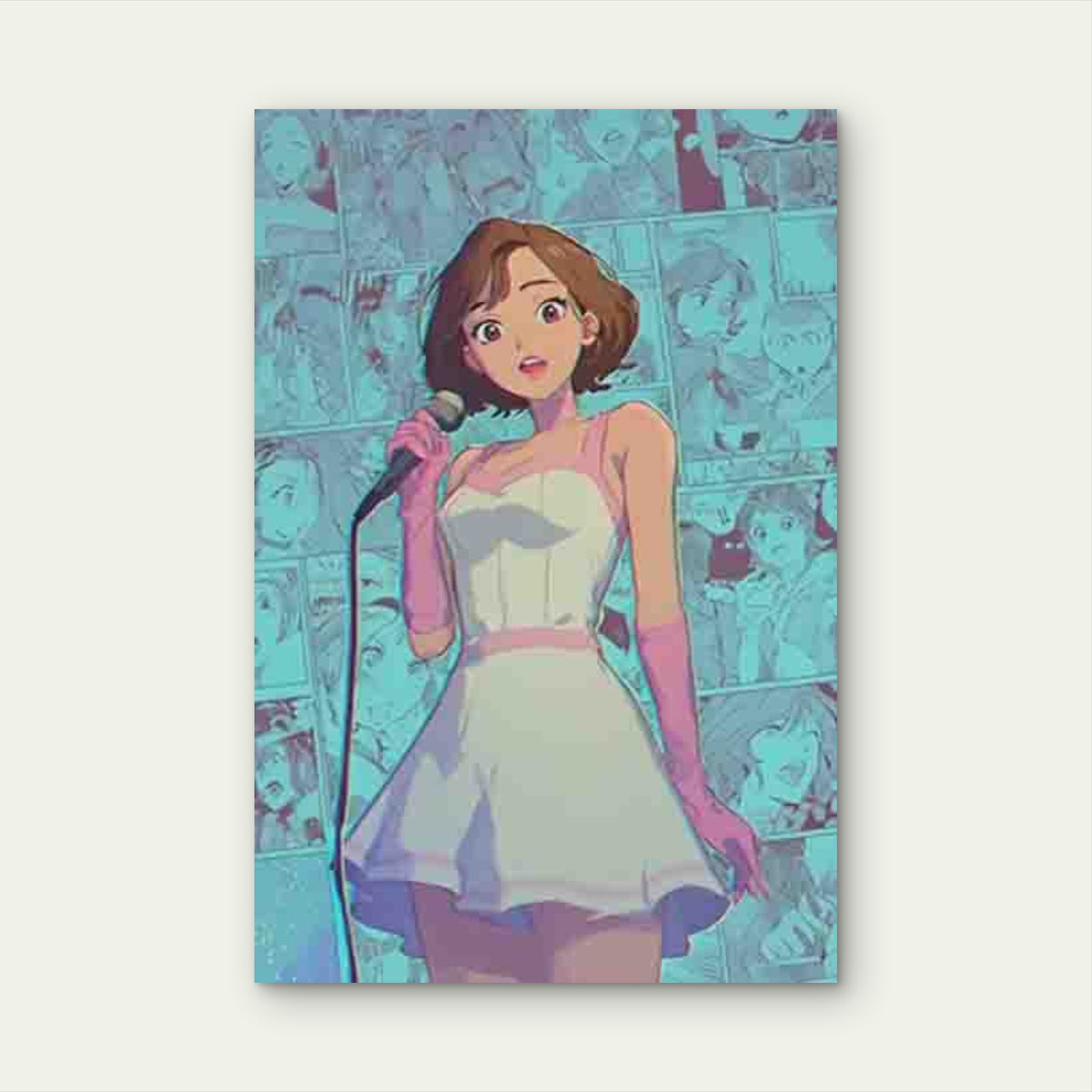 Microphone Melody Performance Metal Print Ready to Hang