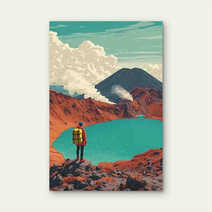 Volcanic Adventure Awaits 60x90cm Metal Print Ready to Hang