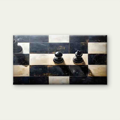 Black and White Chessboard Wall Art Canvas Office Home Room Framed 120x60cm