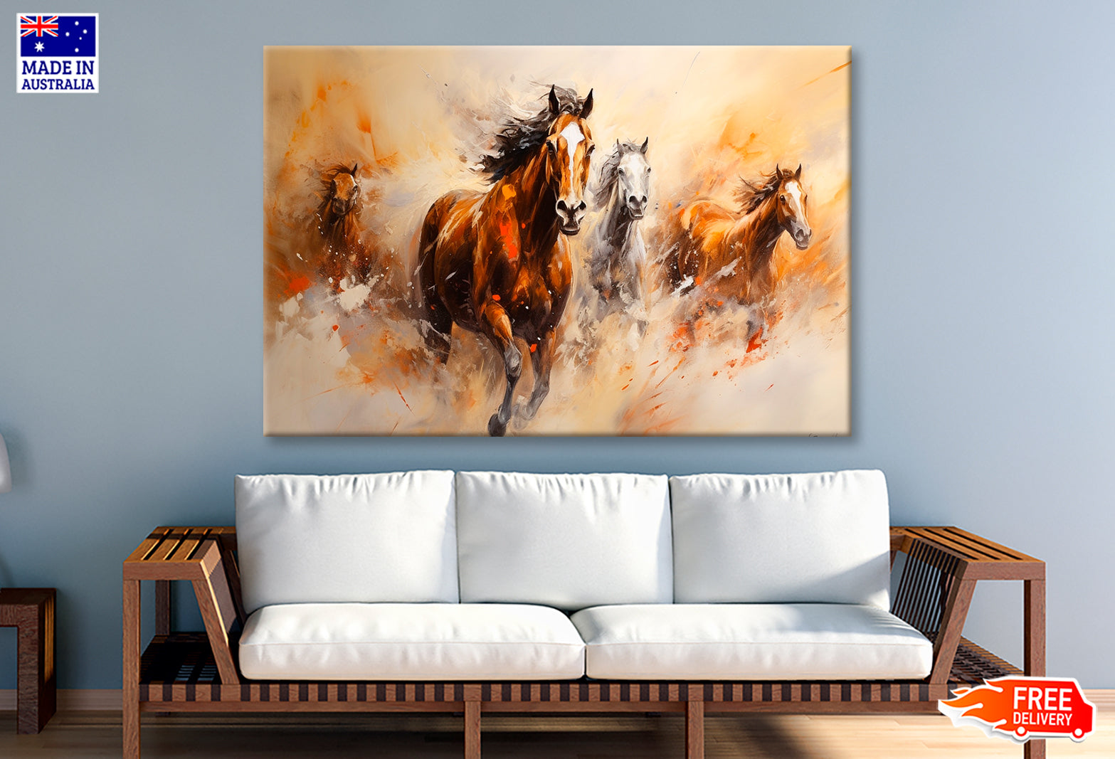 Pure hand-painted oil painting Horsehead sitting room hanging painting cheapest art gold foil decorative painting Horsehead mural