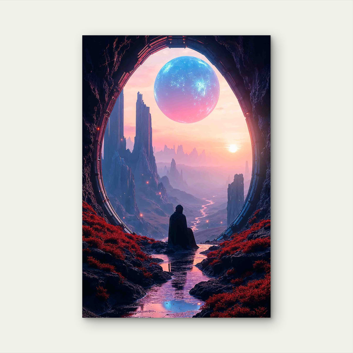 Sci Fi Fantasy Landscape 60x90cm Metal Print Ready to Hang