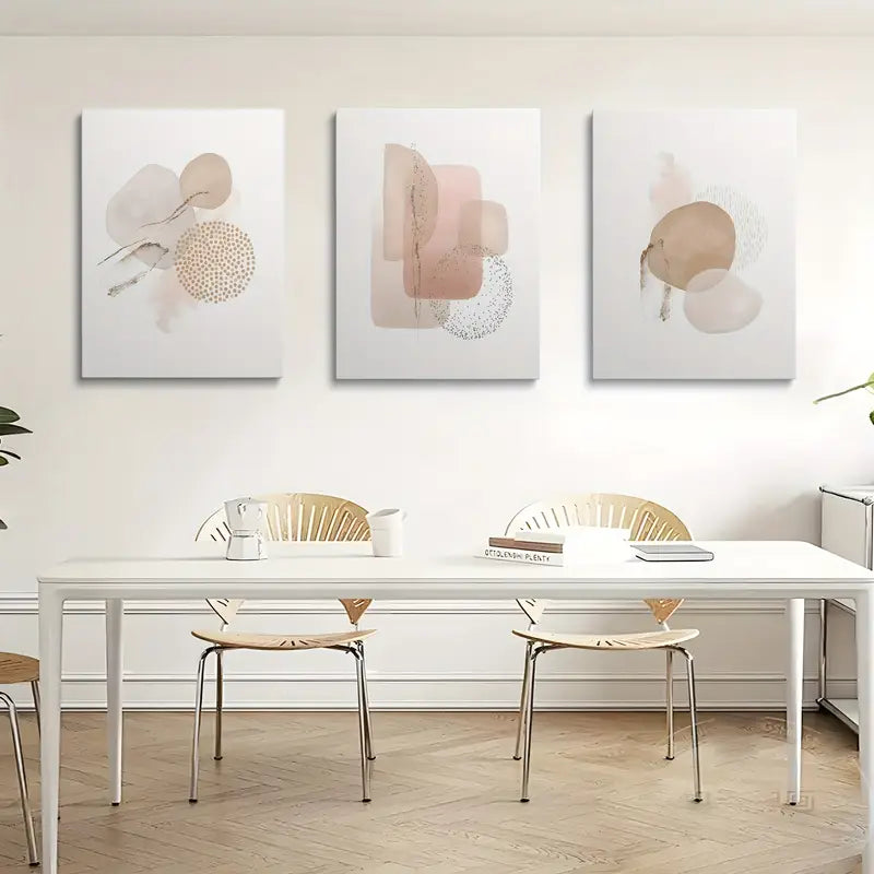 3pcs Abstract Color Graphic Geometric Fashion Pattern Metal Print Ready to Hang Art