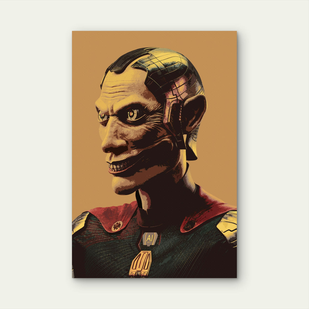 Futuristic Illustration of Alan Turing 40x60cm Metal Print Ready to Hang