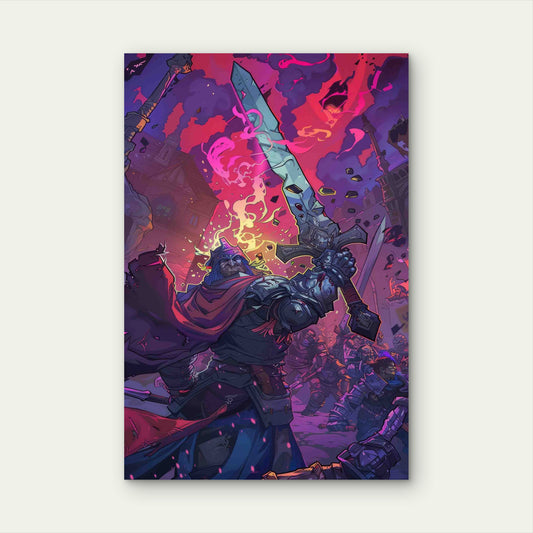 The Glowing Blade 60x90cm Metal Print Ready to Hang