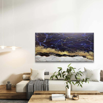 Abstract Golden Black White Wall Art Canvas Office Home Room Framed 120x60cm