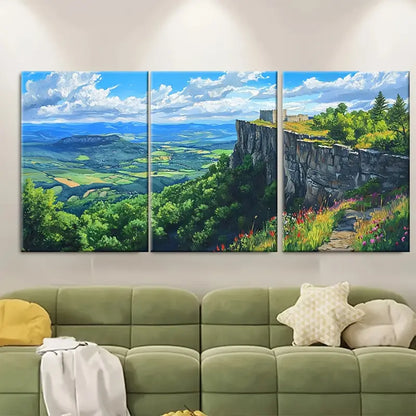 3pcs Ardennes France Scenic Forest Landscape Wall Art Set Canvas Framed 60x90cm - High Quality Print 100% Australian Made Wall Canvas Ready to Hang