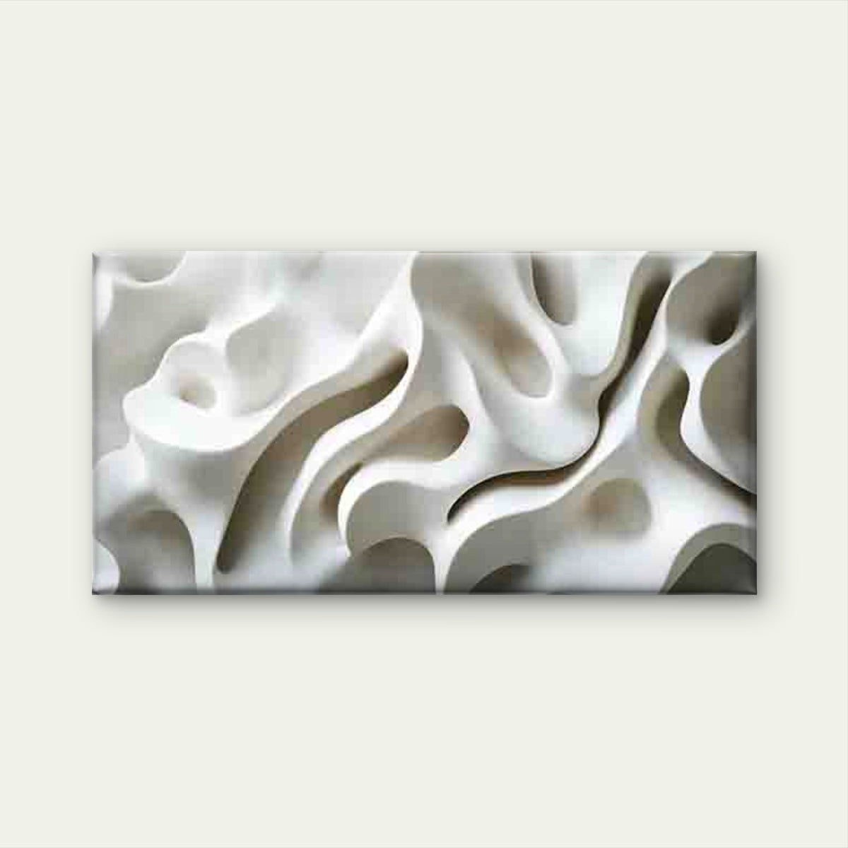 White Organic Abstract Line Art Wall Art Canvas Office Home Room Framed 120x60cm