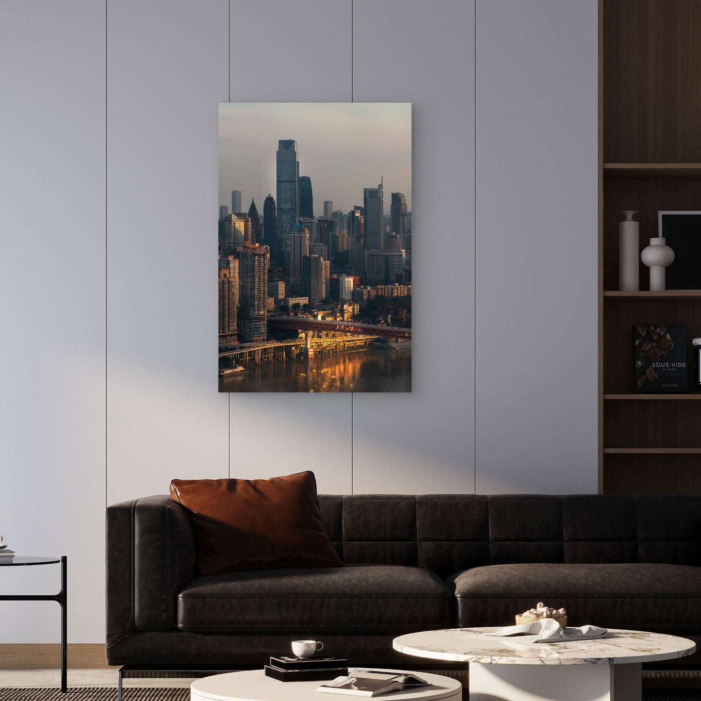 China Urban Business District 60x90cm Metal Print Ready to Hang