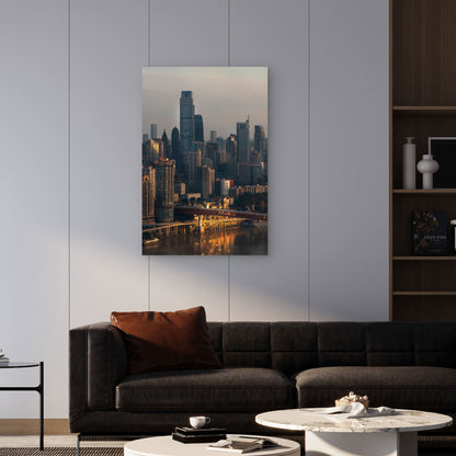 China Urban Business District 60x90cm Metal Print Ready to Hang