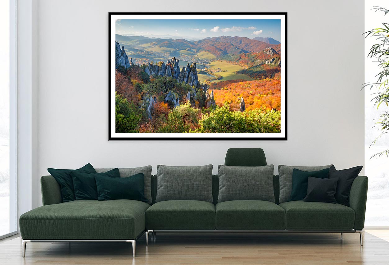 Rocks & Hills In Autumn Season Home Decor Premium Quality Poster Print Choose Your Sizes