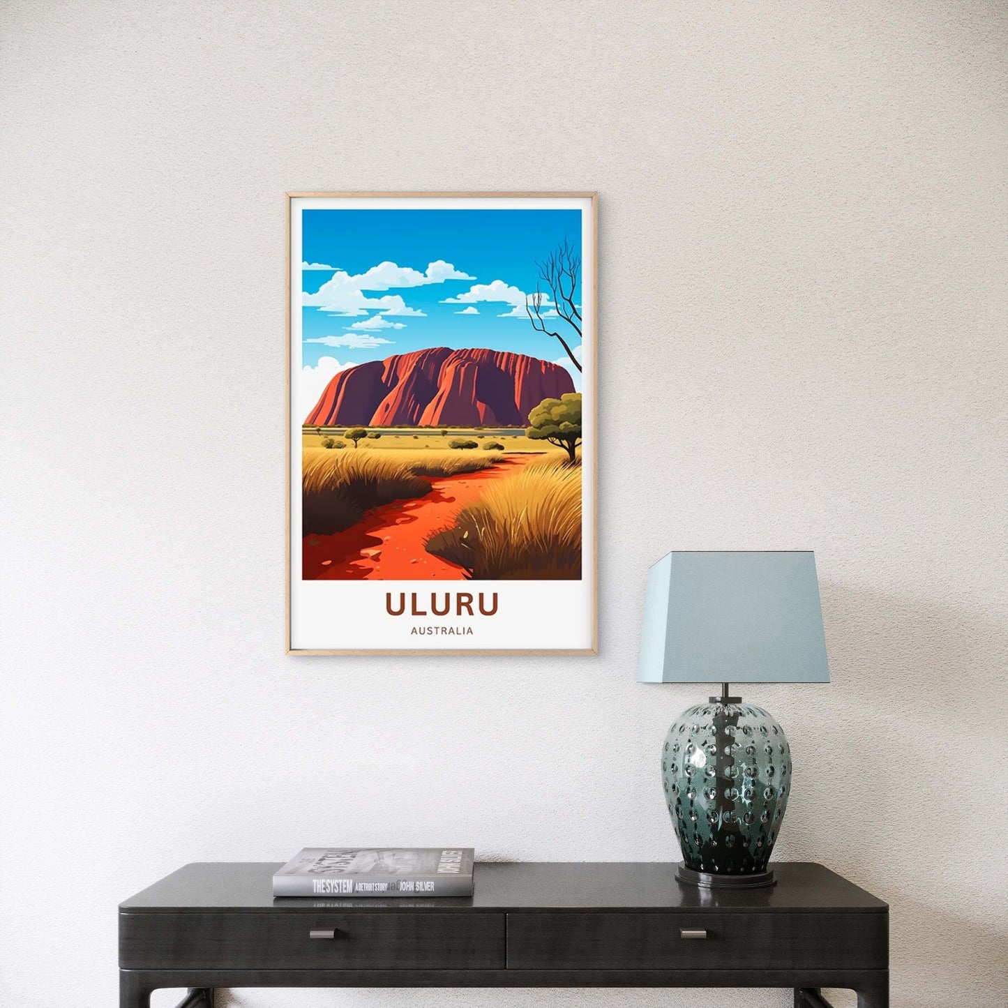 Australia Vintage Red Rock Formation Travel Poster Print Wall Art