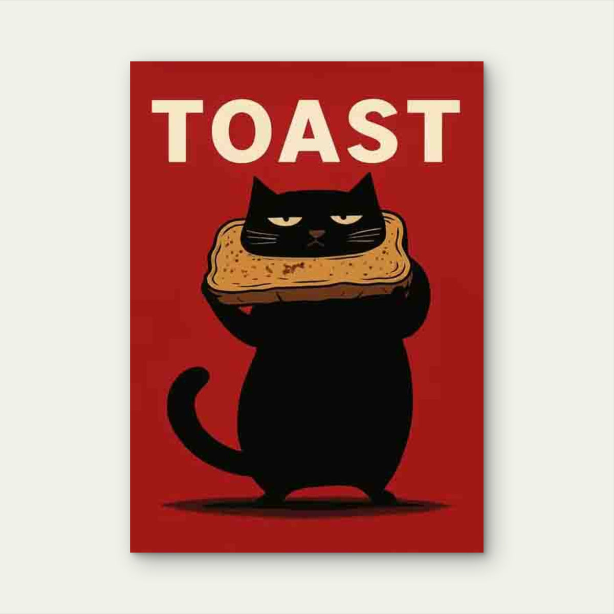 Black Cat Toast Metal Print Ready to Hang