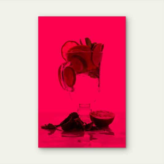 Citrus Infused Water Non Alcohol Cocktails 60x90cm Metal Print Ready to Hang