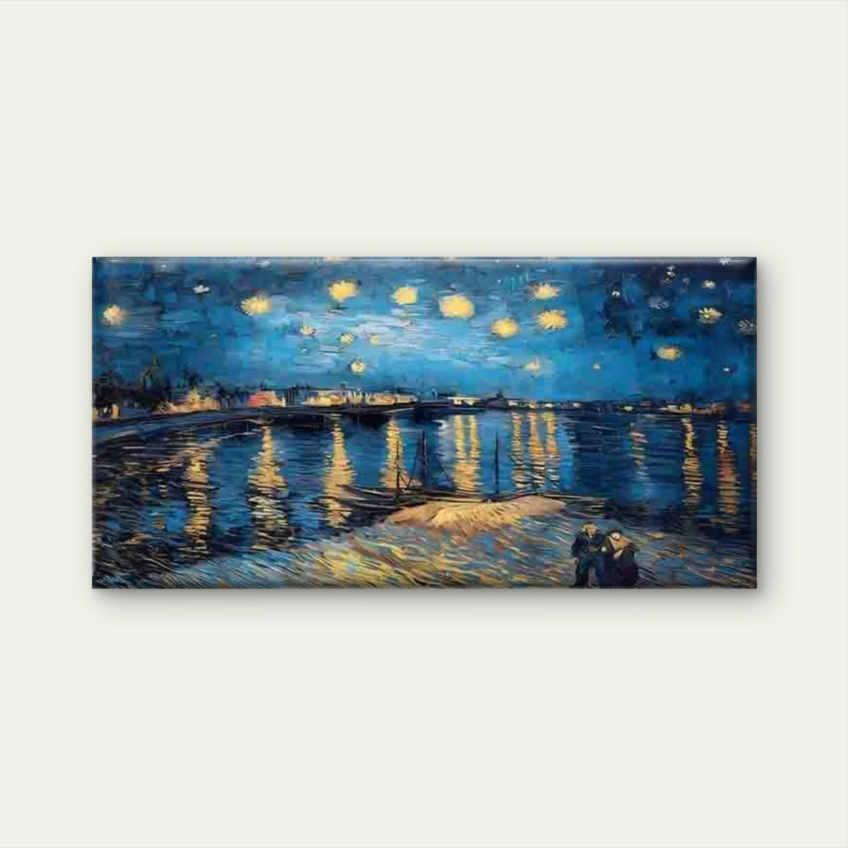 Starry Night Over The River Wall Art Canvas Office Home Room Framed 120x60cm