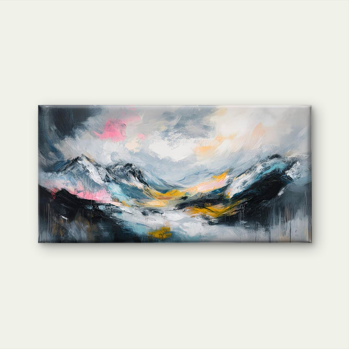 Bold Strokes High Altitudes Wall Art Canvas Office Home Room Framed 120x60cm