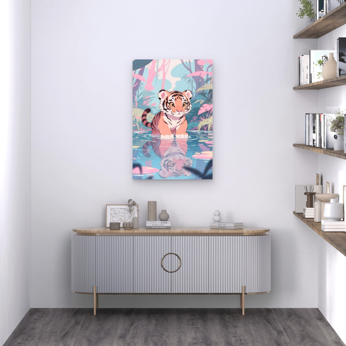 Tiger Cub Wild Animal Abstract 40x60cm Metal Print Ready to Hang