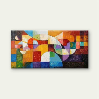 Abstract Colorful Blocks Wall Art Canvas Office Home Room Framed 120x60cm