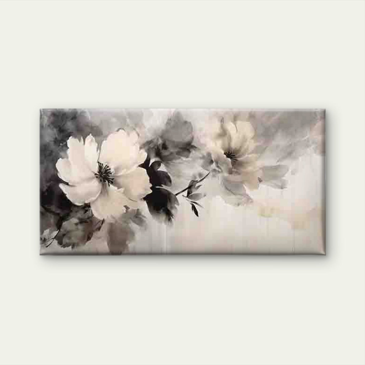 Abstract Watercolor Flowers Wall Art Canvas Office Home Room Framed 120x60cm
