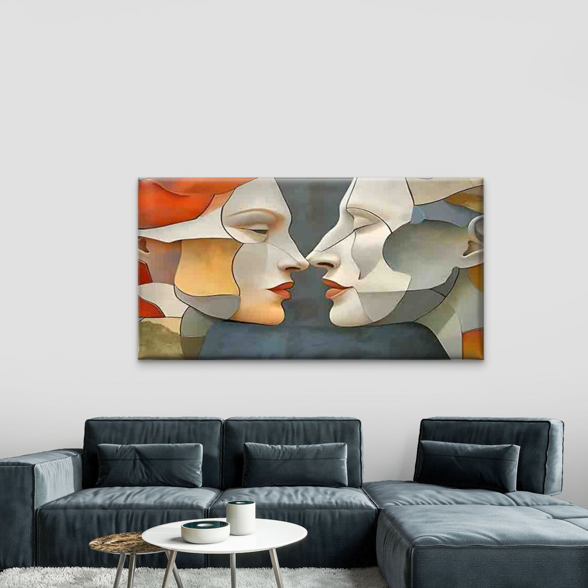 Abstract Spliced Double Face Wall Art Canvas Office Home Room Framed 120x60cm