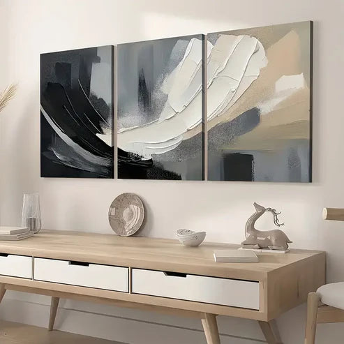 3pcs Artistic Modern Abstract Light Luxury Wall Art Set Canvas Unframed - High Quality Print 100% Australian Made Wall Canvas