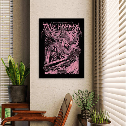 Pink Warrior Artwork Modern Retro 40x60cm Metal Print Ready to Hang