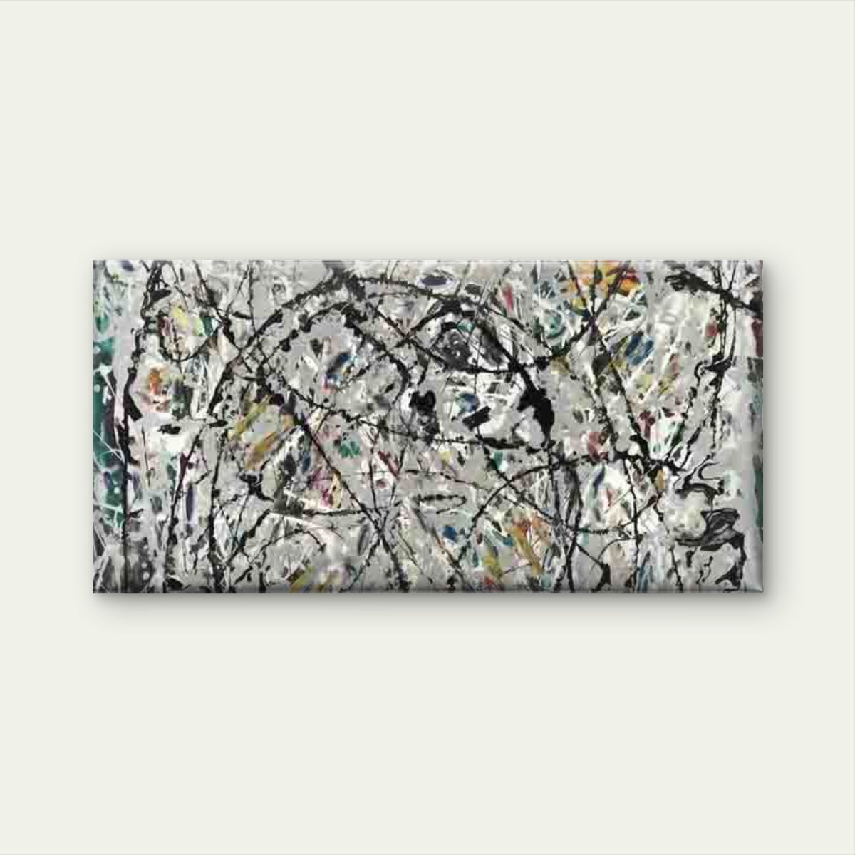 Abstract Drip Paint Splatter Wall Art Canvas Office Home Room Framed 120x60cm