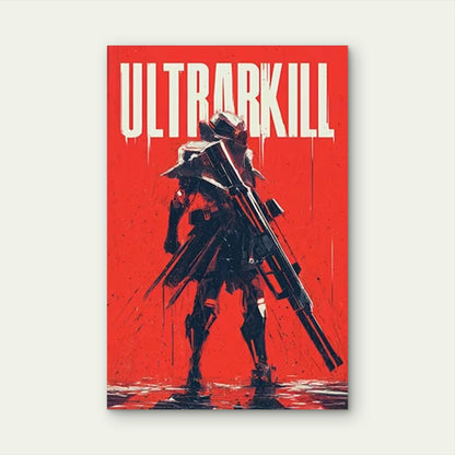 Featuring an Ultrakill Futuristic Warrior Metal Print Ready to Hang