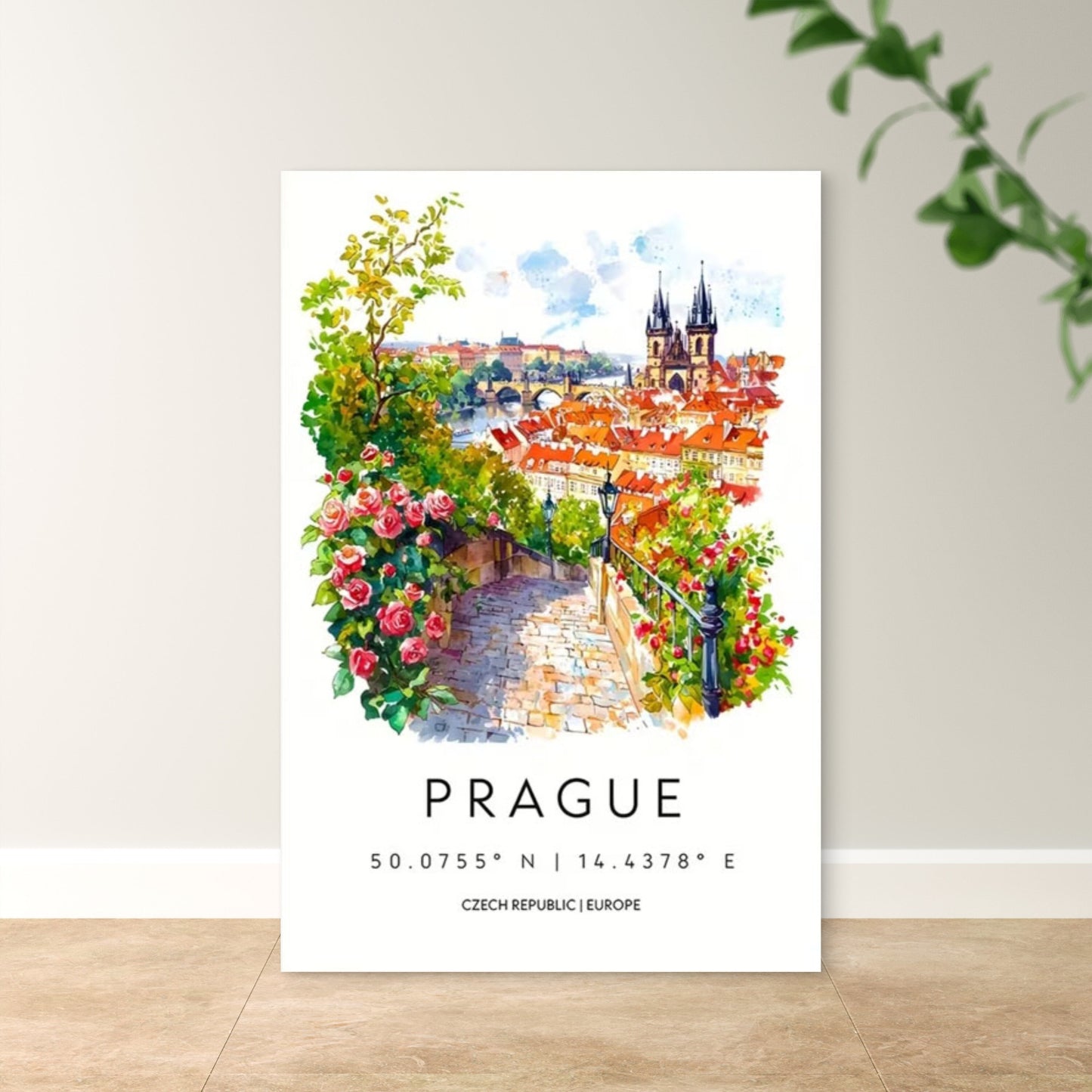Prague Czech Republic European Prague Landscape Travel Poster Print Wall Art