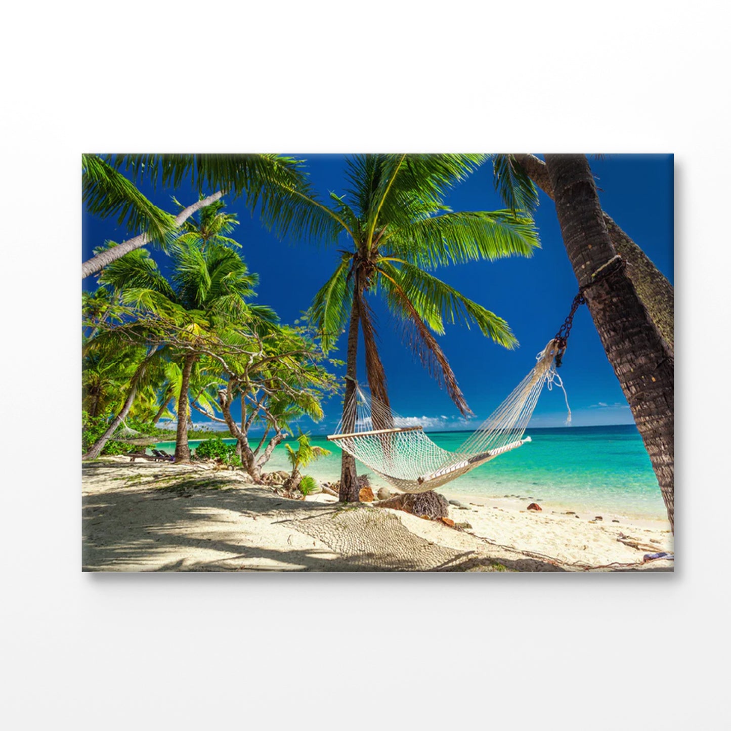 Bella Home Hammock Near Fiji Island Beach Print Canvas Ready to hang