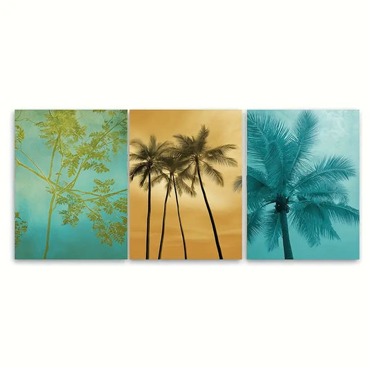 3pcs Dominican Art, Botanical Decor Metal Print Ready to Hang Art