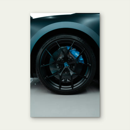 Wheel Of A Bugatti Chiron Sport 60x90cm Metal Print Ready to Hang
