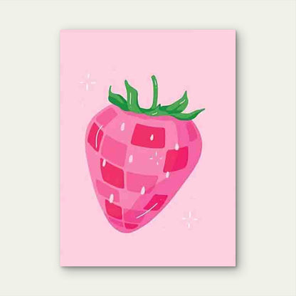 Abstract Strawberry Metal Print Ready to Hang
