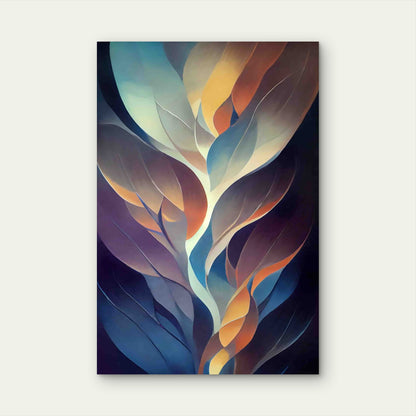 Tree Life Abstract With Growing Lines 40x60cm Metal Print Ready to Hang