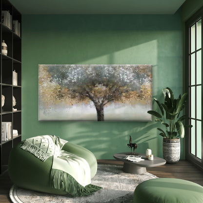 Abstract Autumn Tree Painting Wall Art Canvas Office Home Room Framed 120x60cm