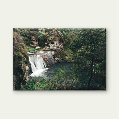 Waterfall in the Blue Lake near the Jenolan Caves in Blue Mountains, New South Wales (NSW), Australia Neutral Canvas Print Wall Art Decor 100% Australian Made