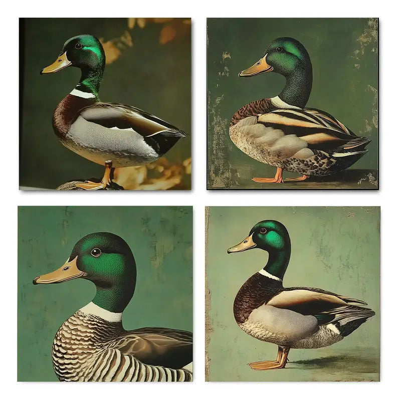 4pcs  Vintage Duc for home ideal  Wall Art Canvas Framed