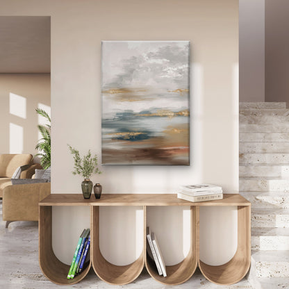 Abstract hand painted landscape Neutral Canvas Print Wall Art Decor 100% Australian Made