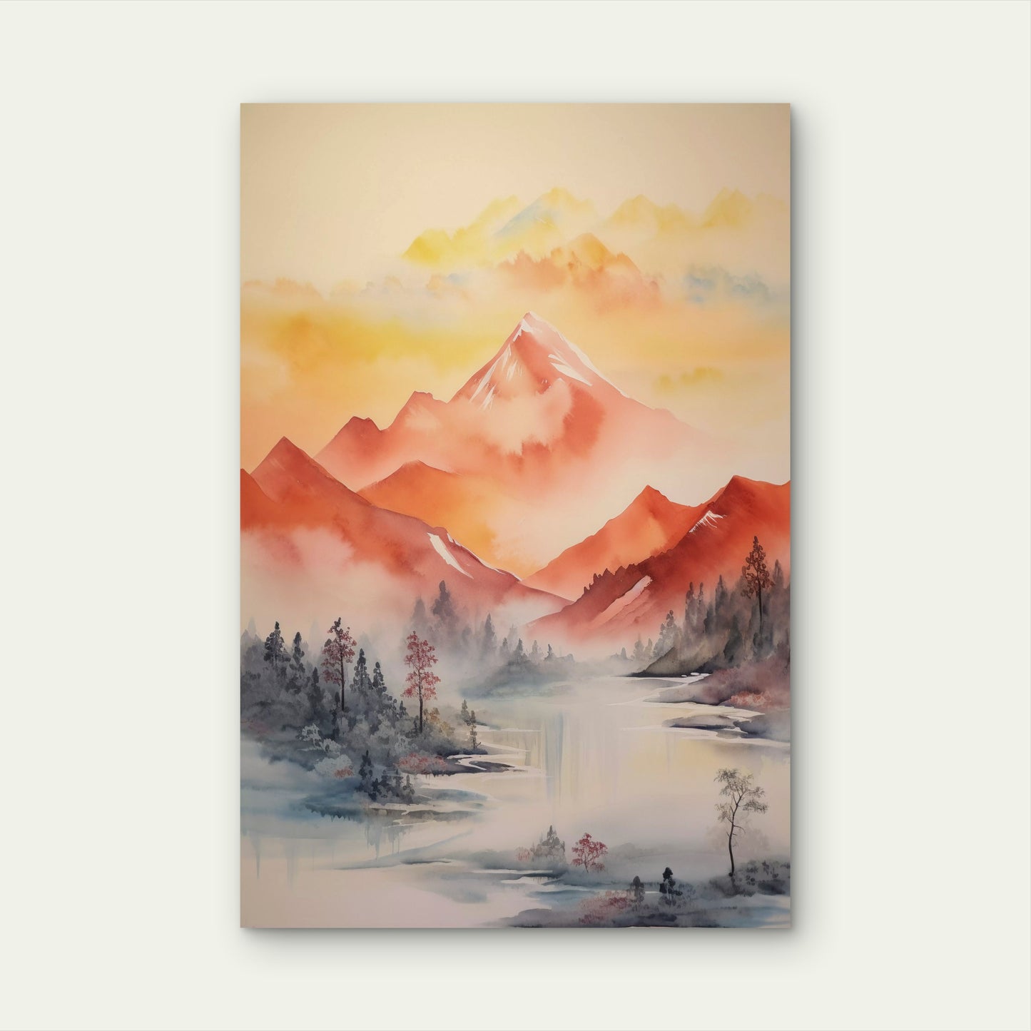 Digital Art Beautiful Mountains 60x90cm Metal Print Ready to Hang
