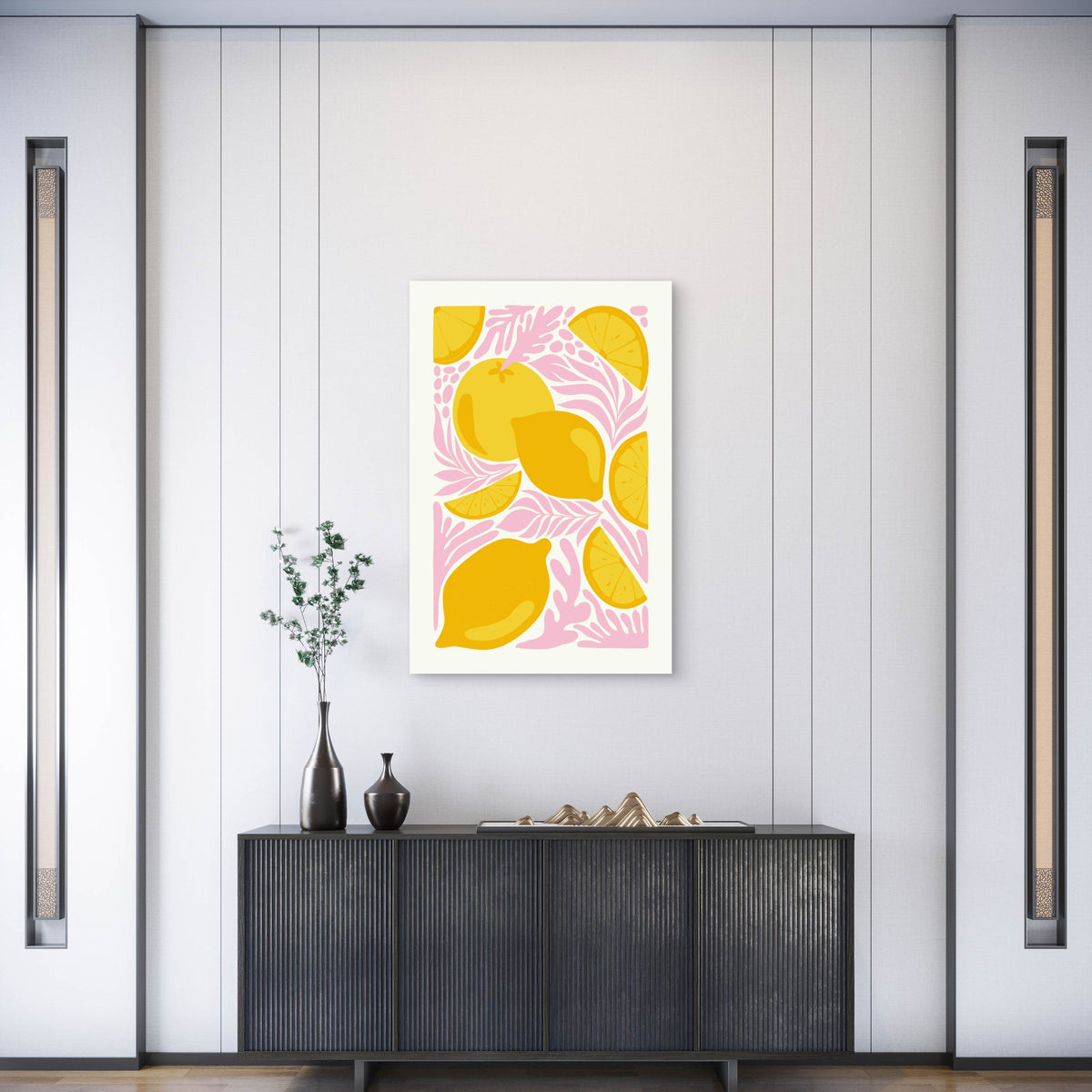 Cute Lemons 60x90cm Metal Print Ready to Hang