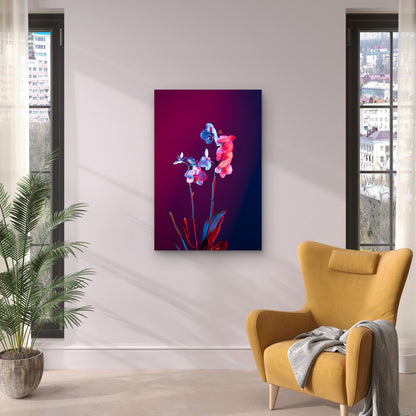 Orchid Flower Against Gradient Background 60x90cm Metal Print Ready to Hang