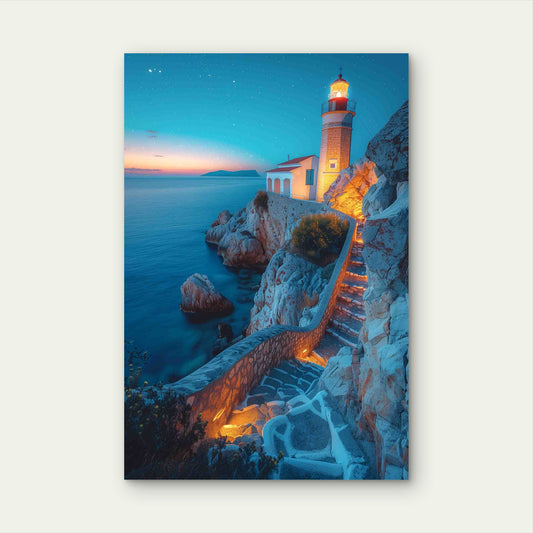 Nature Landscape With Starry Clear Sky 60x90cm Metal Print Ready to Hang