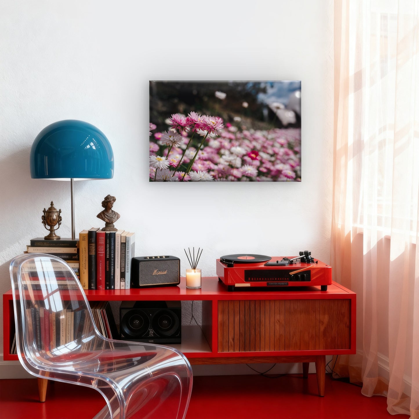 Vibrant Australian Paper Daisies in Bloom Wall Art Decor 100% Australian Made